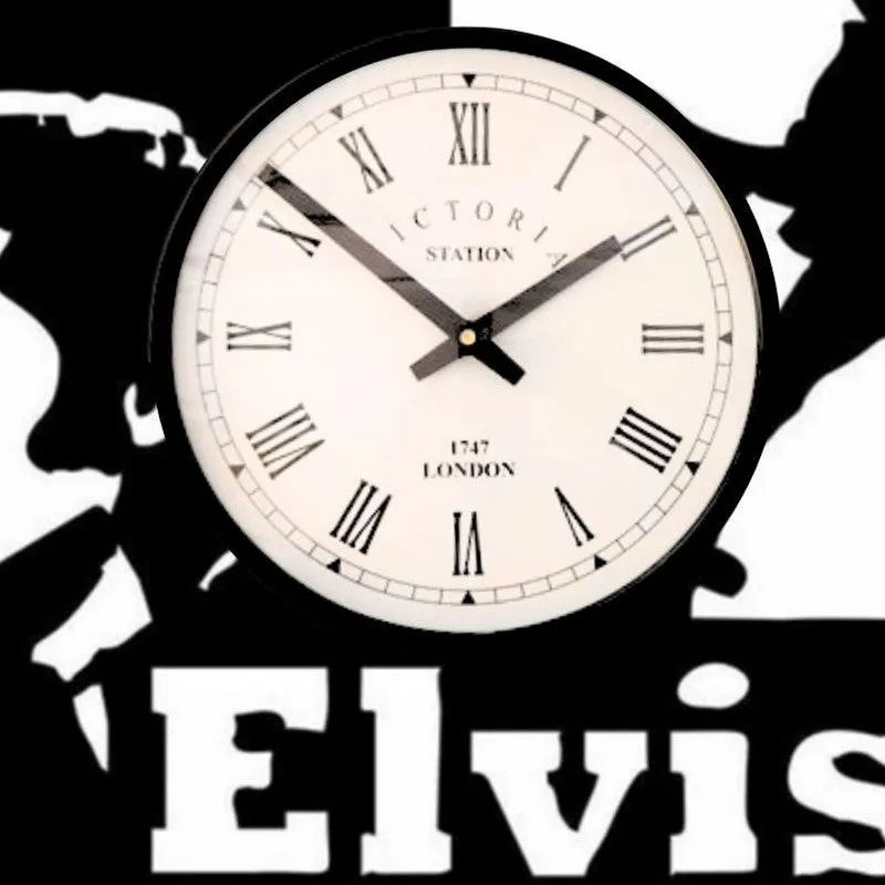 Elvis Steel Analog Wall Clock - Black media 5