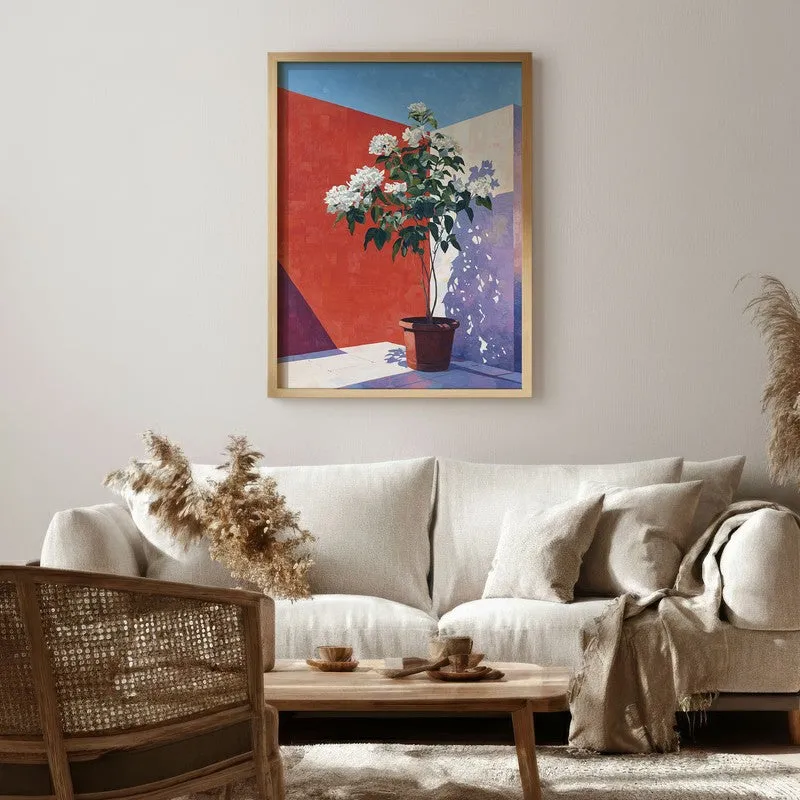 Sunlit Foliage Canvas Wall Painting - Brown Frame media 1