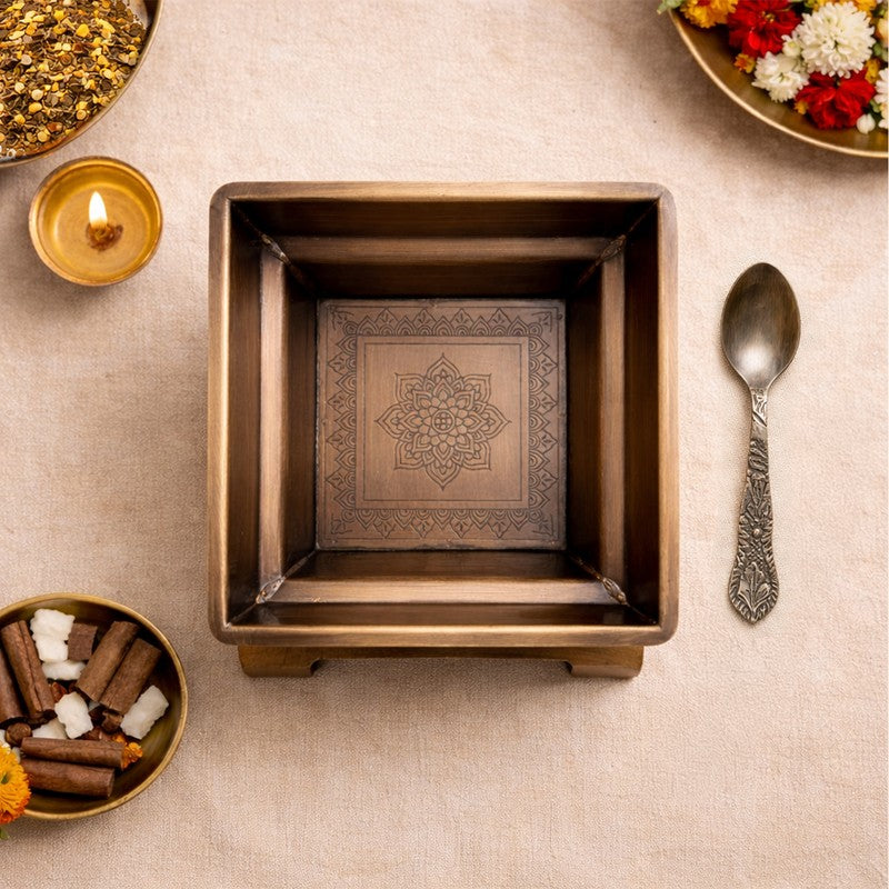 Mini Hawan Kund With Spoon - Two Piece Set media 4