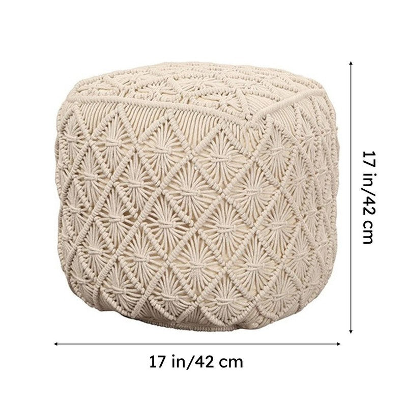 Cozy Cord Macrame Pouffe media 6