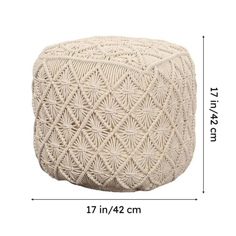 Cozy Cord Macrame Pouffe media 6