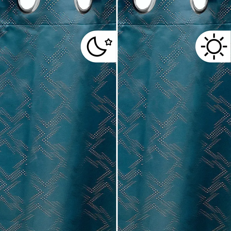 Acelynn Polyester Blackout Curtain - Blue media 6