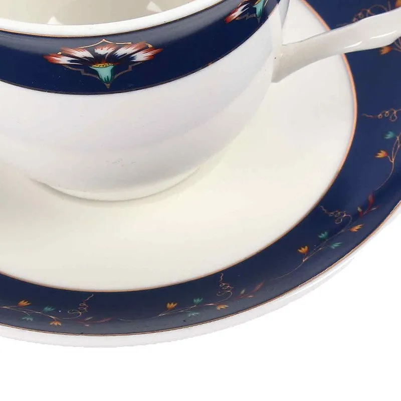 TeaTime 24k Gold Brushed Porcelain Tea Cup (300 mL Each) -  Twelve Piece Set media 7