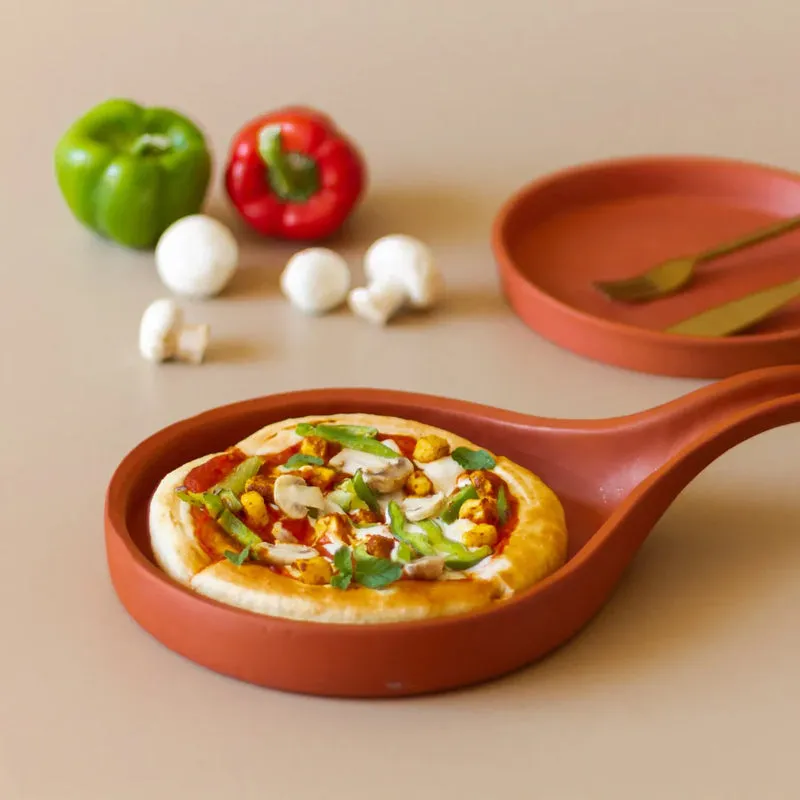 Arda Terracotta Ceramic Pizza Pan media 4