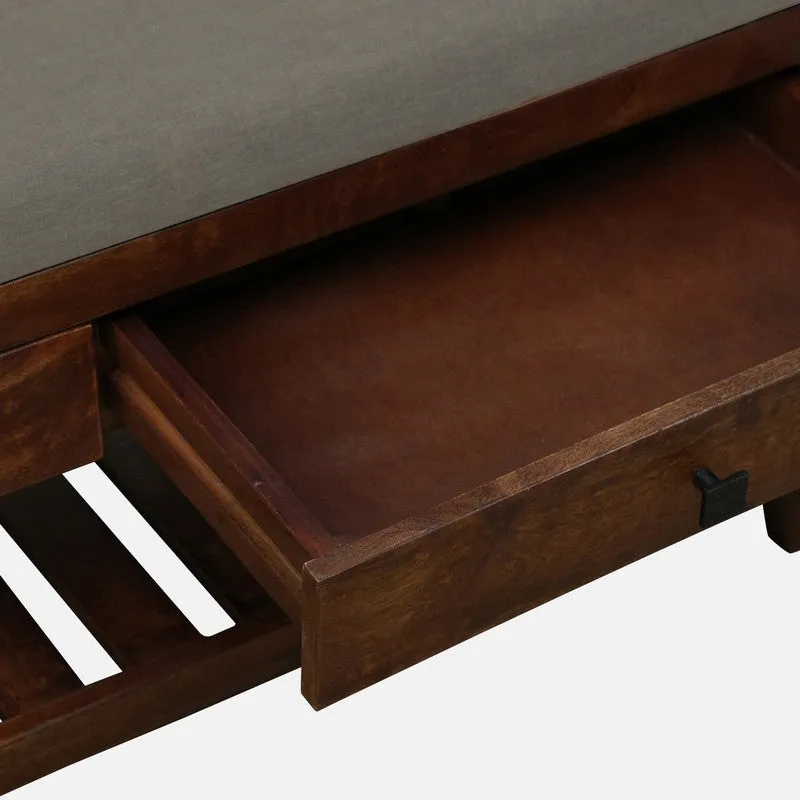 Harbor Nest Mango Wood Shoe Rack - Grey media 6