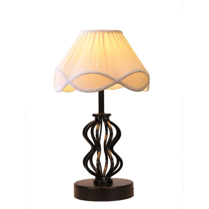 Auralinea Cotton Table Lamp With Wooden Base - Ivory media 7