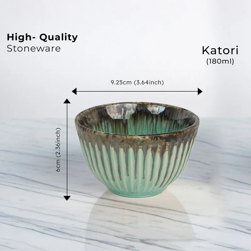 Mintora Green Ceramic Snack Bowls (180 mL) - Set Of Six - 7