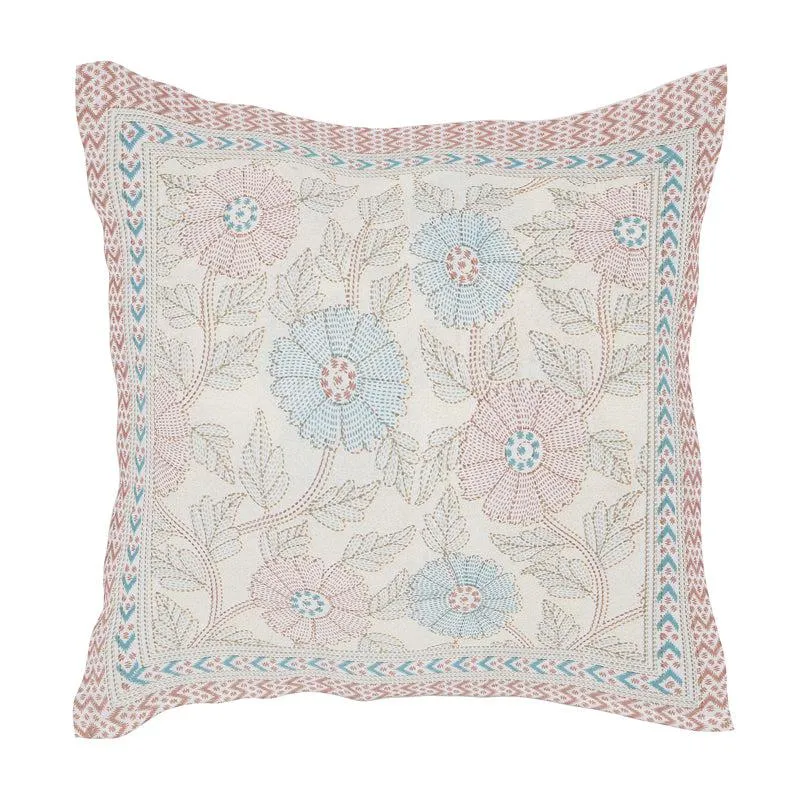 Neeraja Floral Diwan Set (Yellow & Blue) - Eight Piece Set media 3