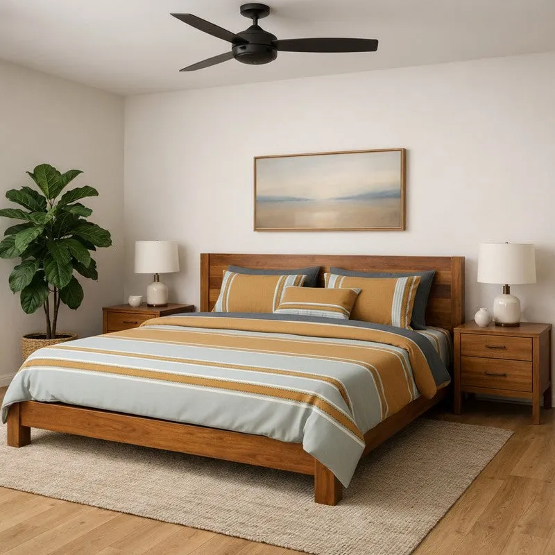 Kaya Striped Microfiber Bedsheet (Brown) - 125 GSM media 1
