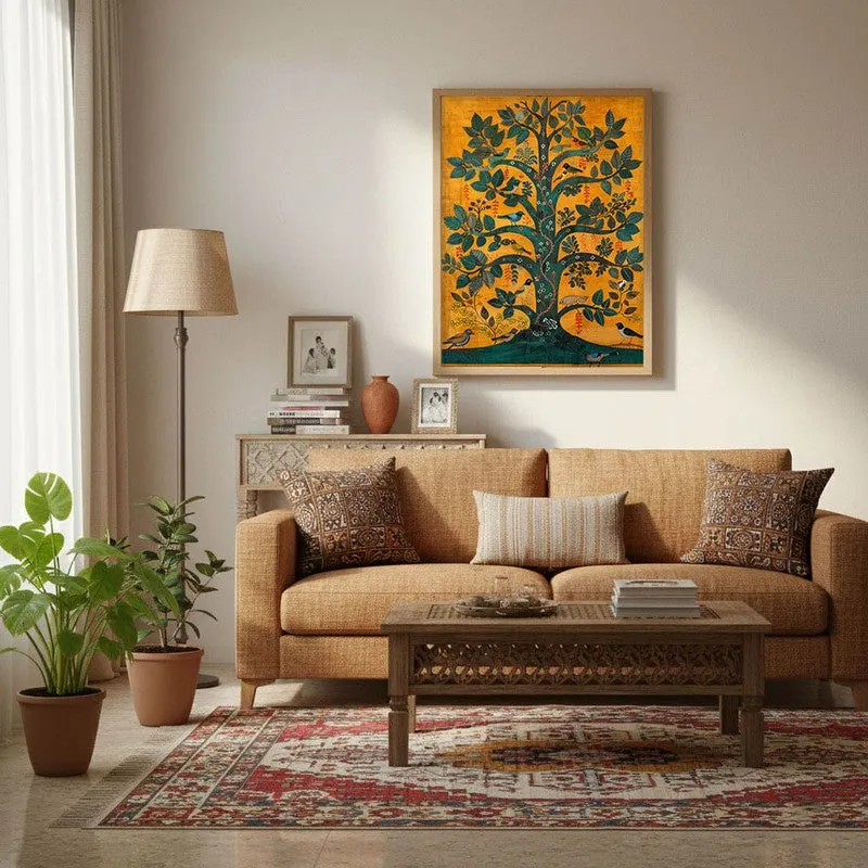 Tree of Life Canvas Wall Painting With Brown Frame media 6
