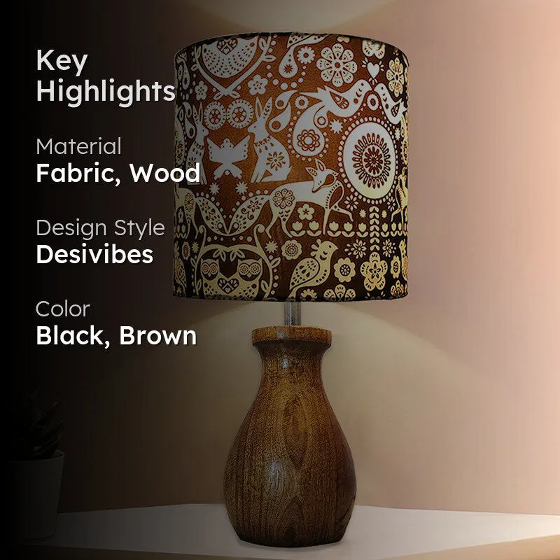 Paragon Wooden Fabric Table Lamp - Black,Brown media 2