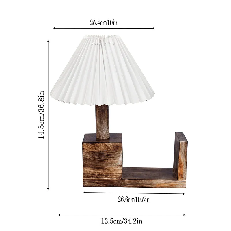 Sentry Pleated Fabric Table Lamp - White,Brown media 8