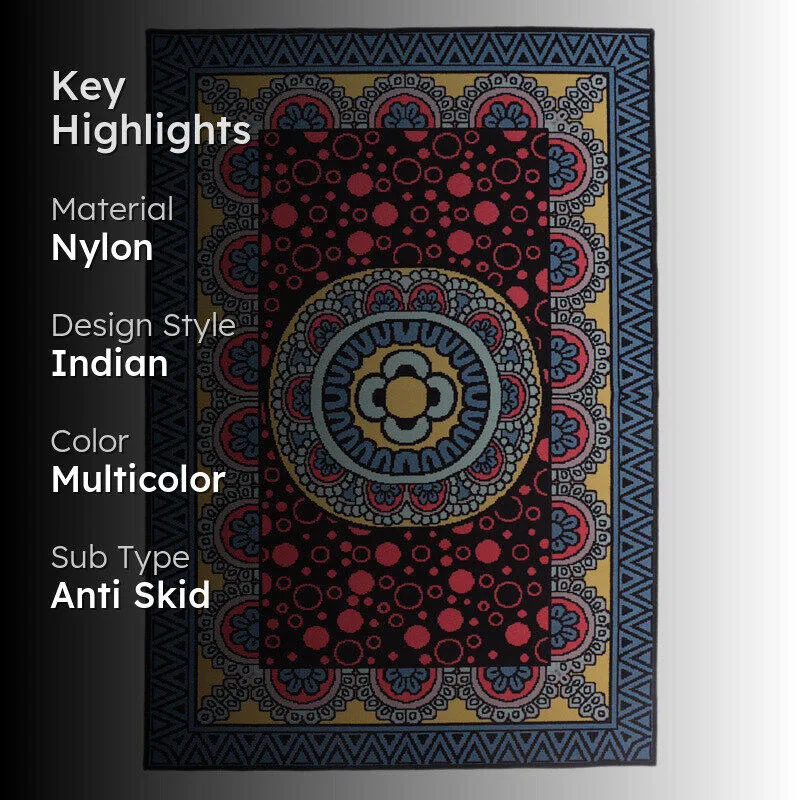 Vibrant Motifs Anti-Skid Carpet media 2