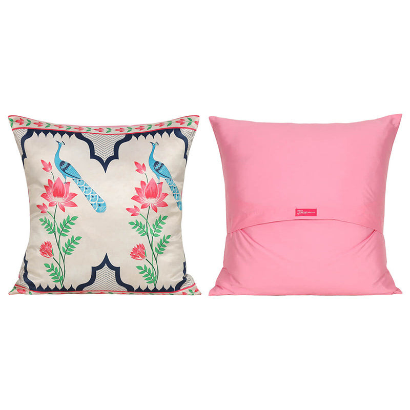 India Circus Midnight Mayhem Printed Velvet Cushion Cover - Set Of Five media 3