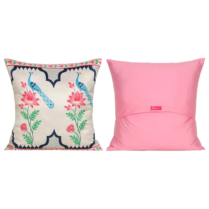 India Circus Midnight Mayhem Printed Velvet Cushion Cover - Set Of Five media 3