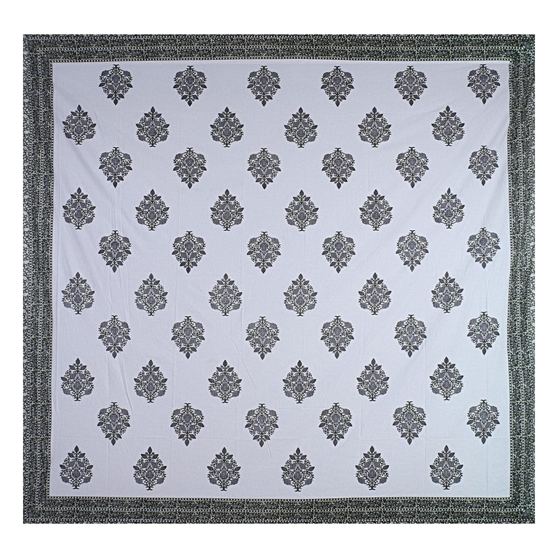 PetalRiwaaz Handblock Printed Cotton Bedsheet (Black) - 400 TC media 7