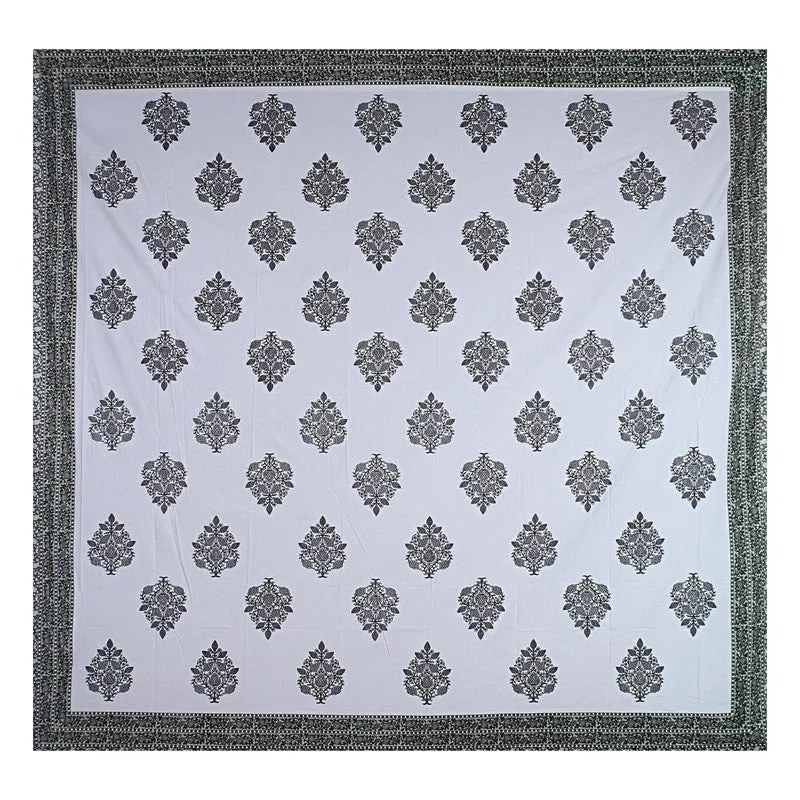 PetalRiwaaz Handblock Printed Cotton Bedsheet (Black) - 400 TC media 7