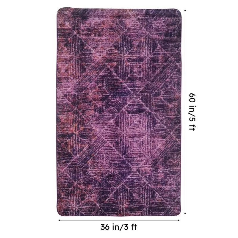 Elyros Abstract Micro Fiber Area Rug - Purple media 7