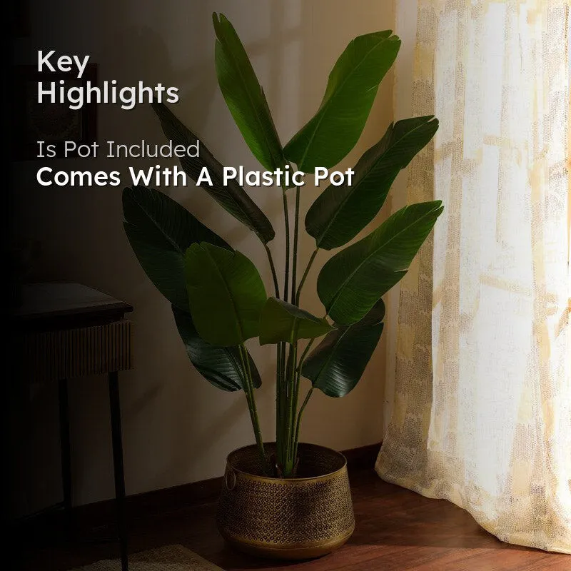 Artificial Realistic Banana Plant With Black Plastic Pot - 5.2 Feet media 2