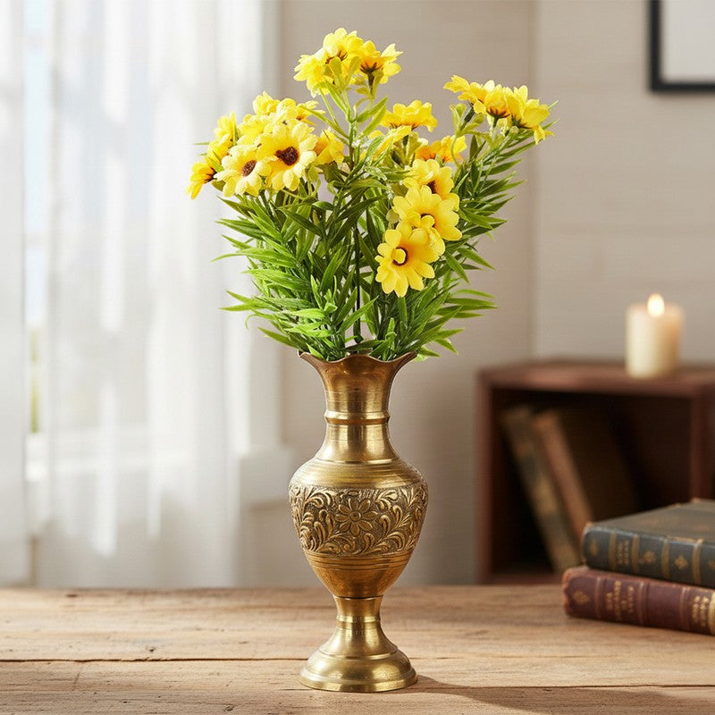 Auraflora Sunflower Arificial Flower(Yellow) - Set Of Two