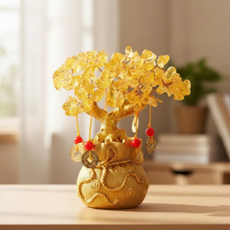 Citrine Fortune Tree Resin Showpiece media 1