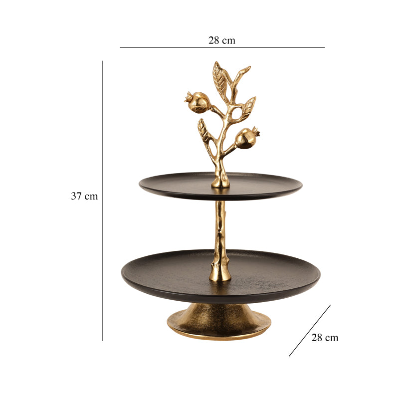 Pomegranate Elegance Cake Stand - Black media 4