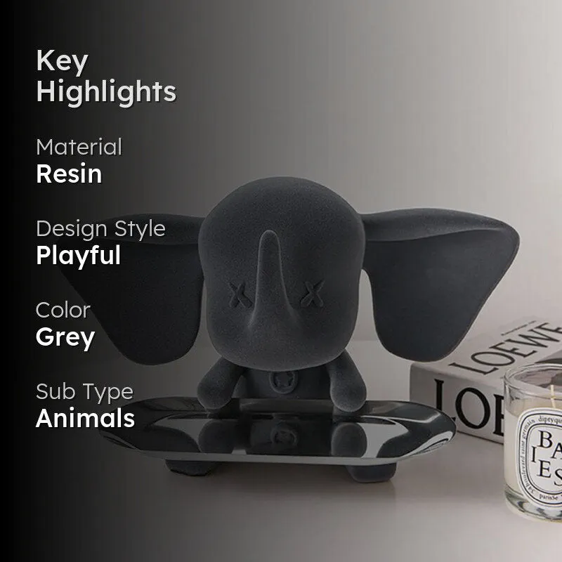 Elephant Tray Showpiece - Grey media 2