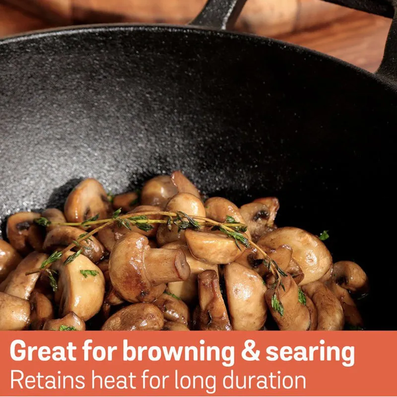 Meyer Cast Iron Kadhai with Lid - 3000 mL media 5