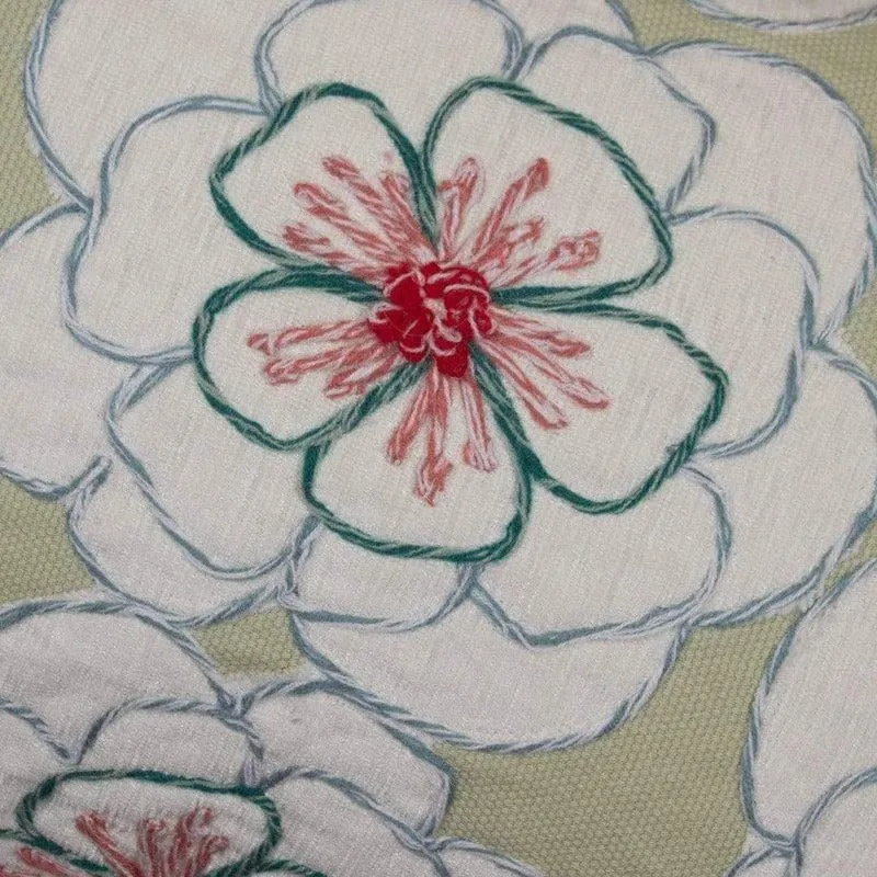 Alice Hand Embroidered Cushion Cover - Green media 4