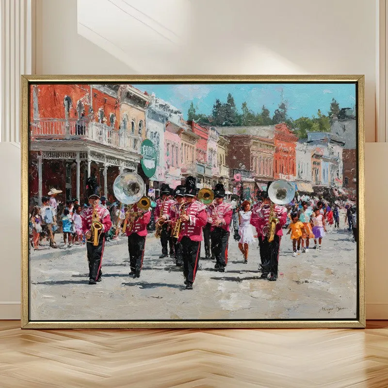Street Brass Canvas Wall Painting With Frame media 4