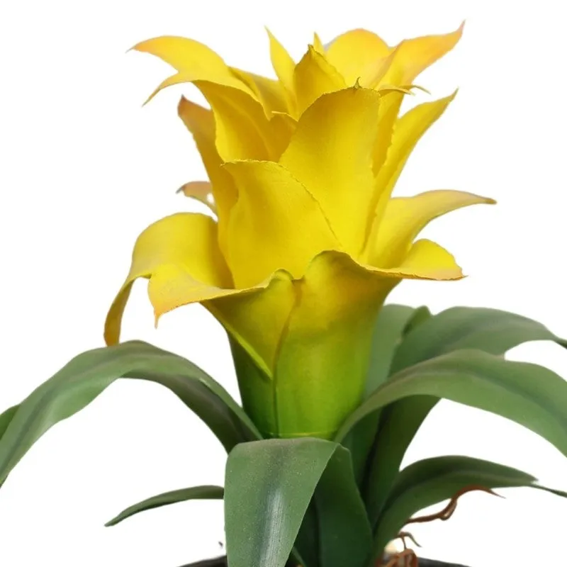 Artificial Small Ginger Lily Bonsai Plant With Ceramic Pot (Yellow) - 0.7 Feet media 4