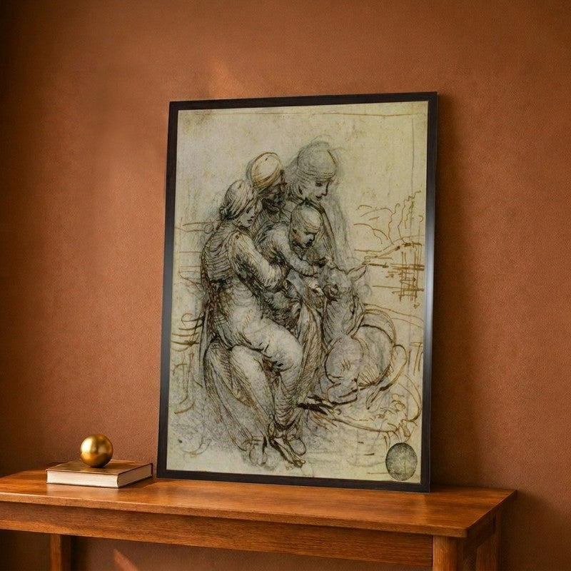 Virgin And Child With St. Anne Canvas Wall Painting - 12 x 16 inches