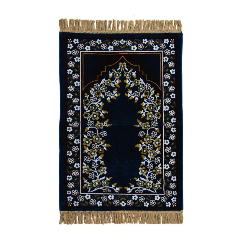 Noorzen Velvet Prayer Mat - Blue,White media 3