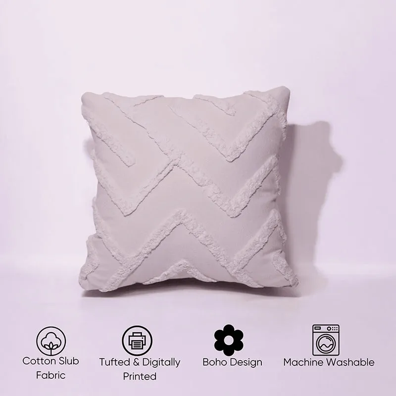Cushy Peaks Tufted Cushion Cover (Ivory) - Set Of Five media 3