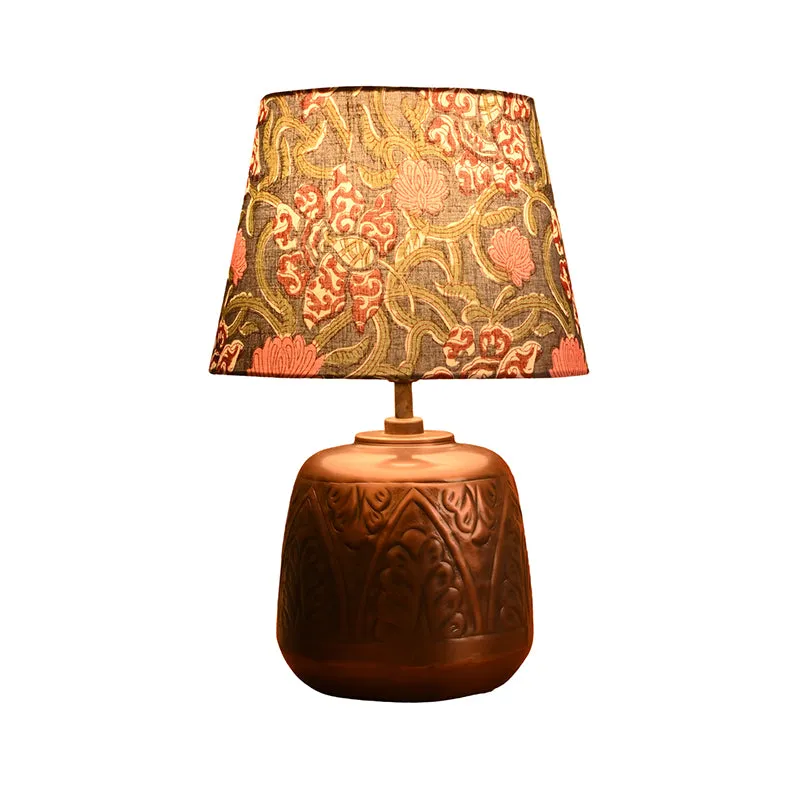 Cuppra Fleur Metal Base Cotton Table Lamp - Multicolor media 4