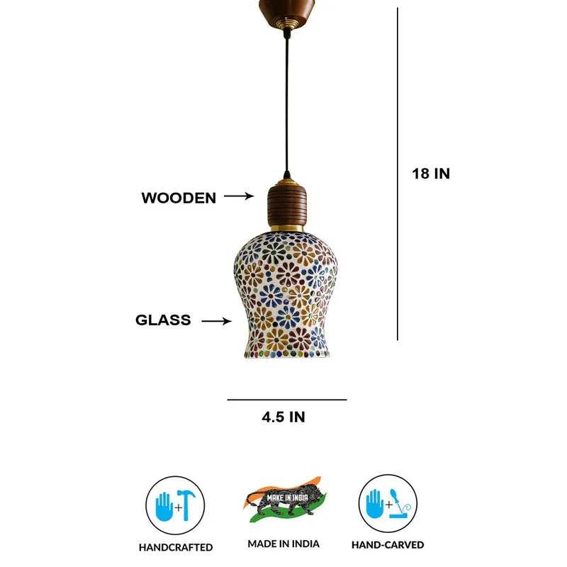 Mosaic Fleur Pendant Wooden Ceiling Lamp media 5