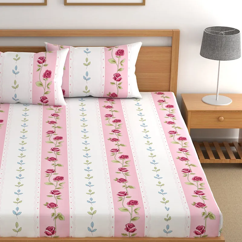 Irisea Fitted Microfiber Microfiber Bedsheet (Pink) - 150 GSM media 4