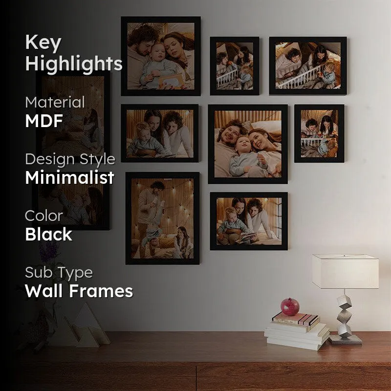 Farrah Black MDF Wall Photo Frame - Set Of Ten media 2