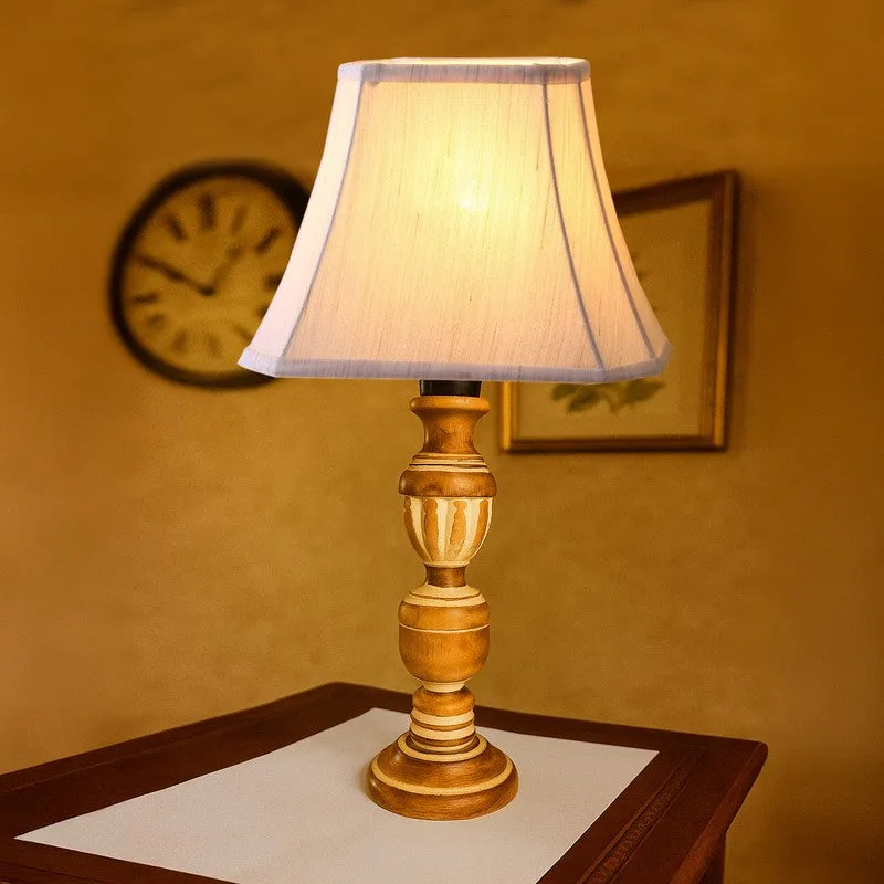 Zenrae Opal Wooden Table Lamp - OffWhite media 3