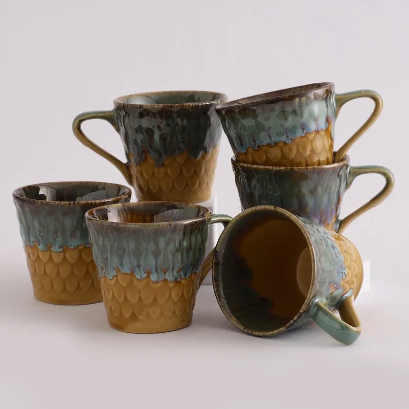 Rustic Stoneware Tea Cup (120 mL Each) - Set Of Six media 5