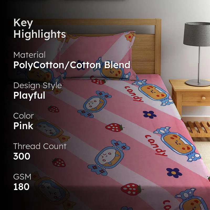 Minito Kids PollyCotton Bedsheet - 180 GSM media 2