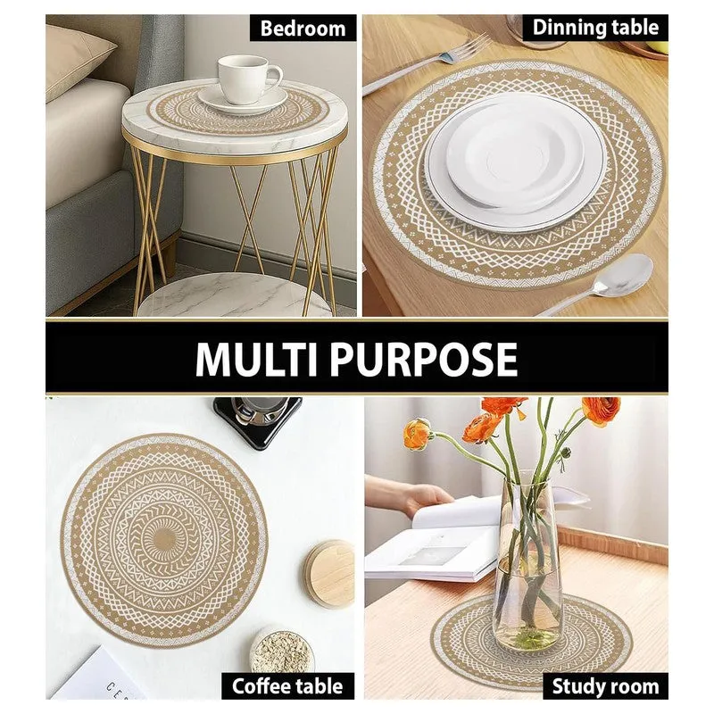 Mandala White Round PVC Table Mats - Set Of Four media 7
