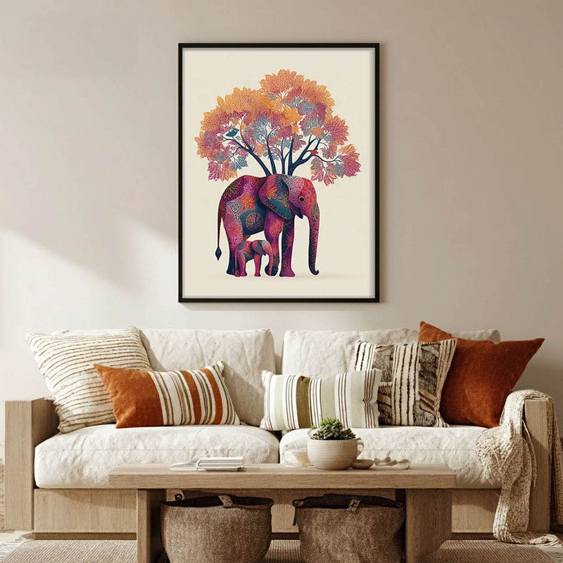 Gajra Canvas Wall Painting With Black Frame