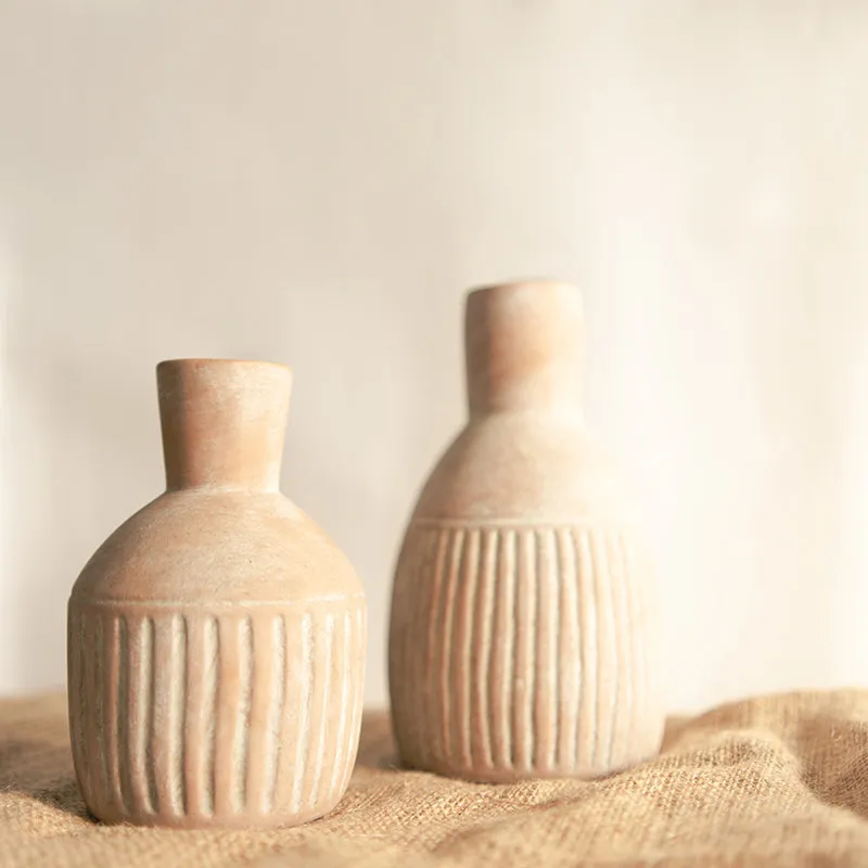Earthy Calm Porcelain Vase - Set Of Two media 3