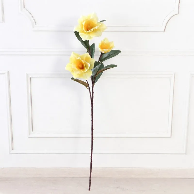 Floreva Magnolia Silicone Artificial Flower - Yellow media 3