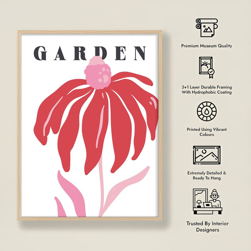 Blossom Garden Archival Canvas Wall Art - Natural Brown Frame media 8