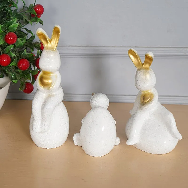 Elegant White Ceramic Swan Showpieces - Set Of Three media 3