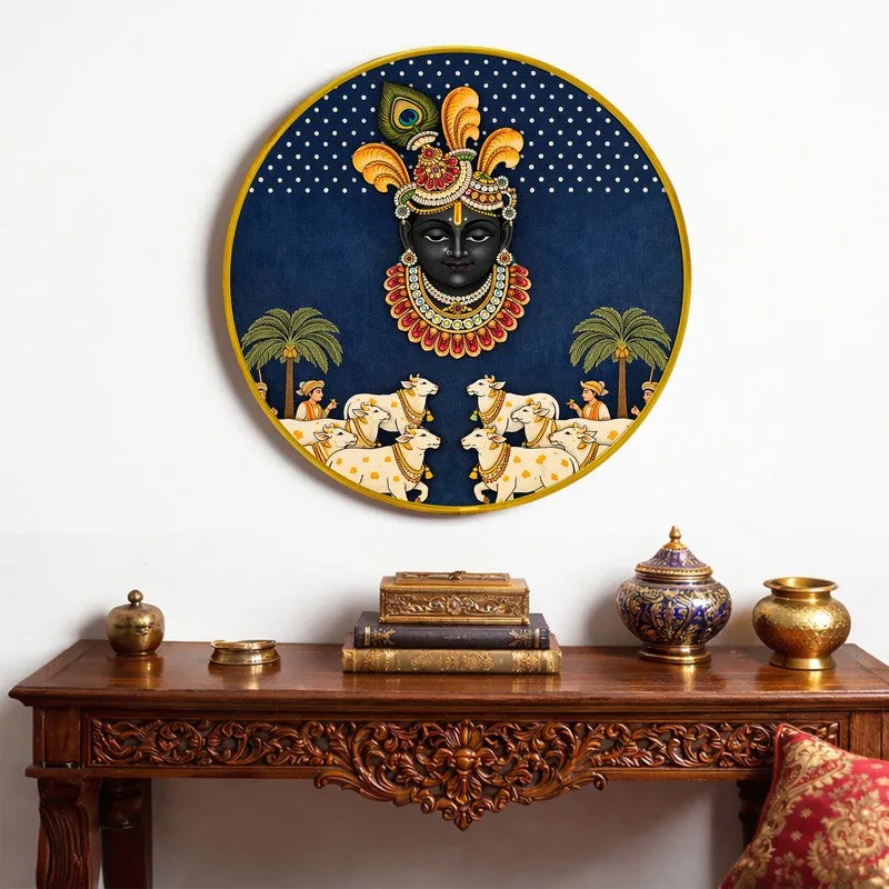 Shrinathji With Cows Pichwai Paper Wall Art media 5