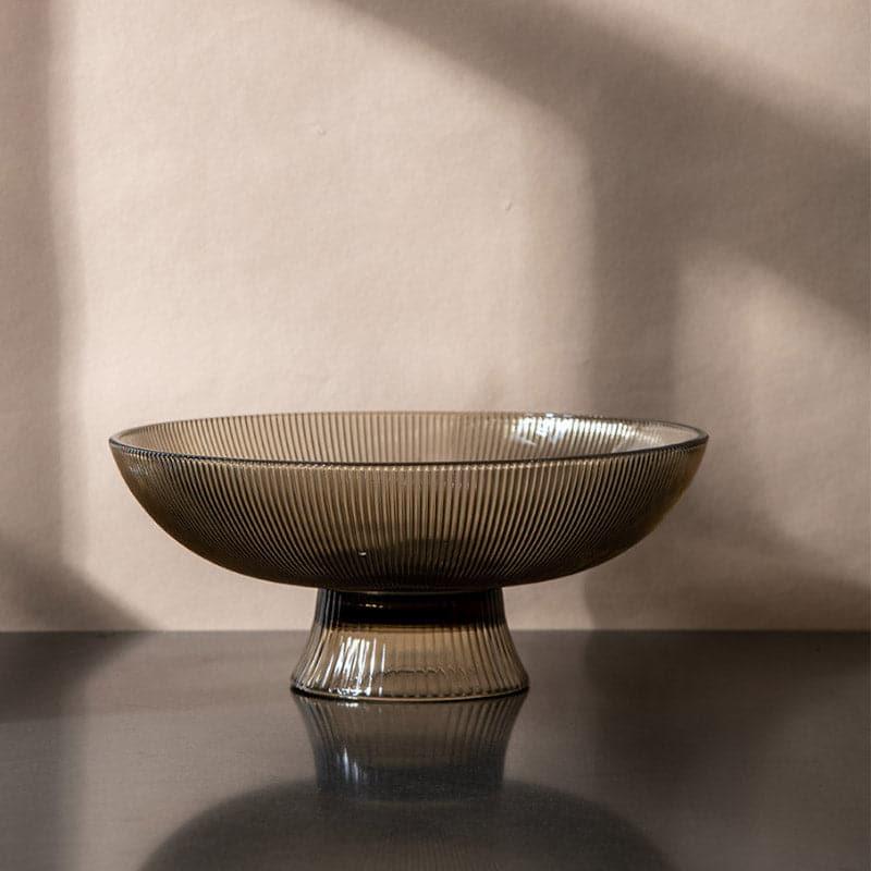 Ribbed Glass Fruit Bowls - Brown media 3