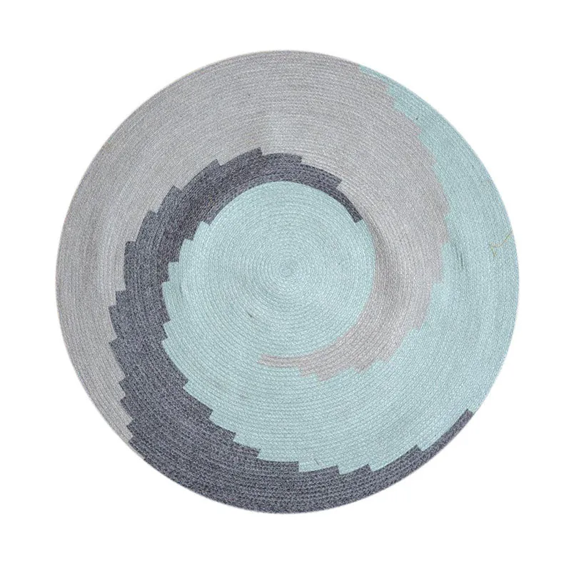 Marine Wave Round Cotton Rug media 1